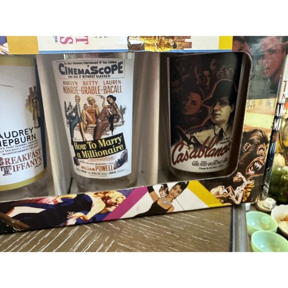 Set Of 4 Rare Movie-Themed Pub Glasses In Original Box Featuring Iconic Films: O - Picture 6 of 16